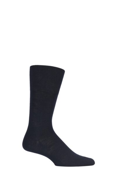 1 Pair Airport Plain Virgin Wool and Cotton Business Socks Men's - Falke