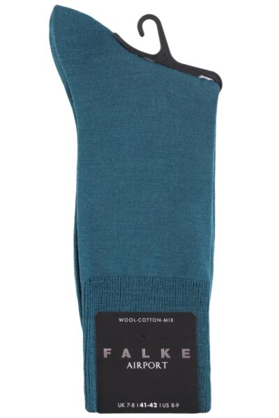 1 Pair Airport Plain Virgin Wool and Cotton Business Socks Men's - Falke