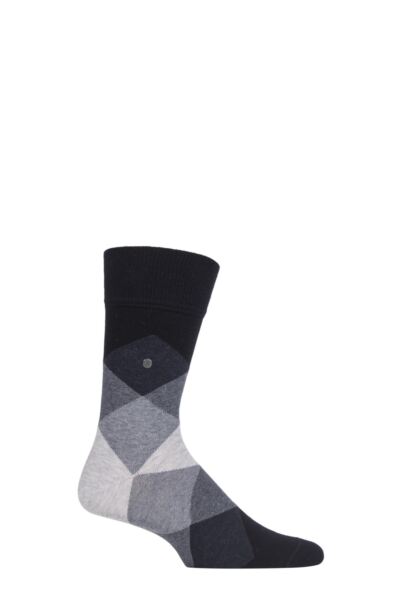 1 Pair Clyde Cotton All Over Blend Argyle Socks Men's - Burlington