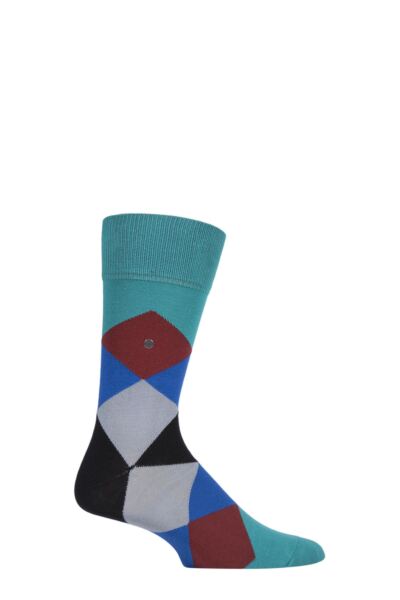 1 Pair Clyde Cotton All Over Blend Argyle Socks Men's - Burlington