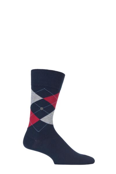 1 Pair King Argyle Cotton Socks Men's - Burlington