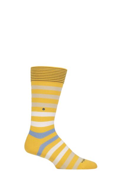 1 Pair Blackpool Multi Striped Cotton Socks Men's - Burlington