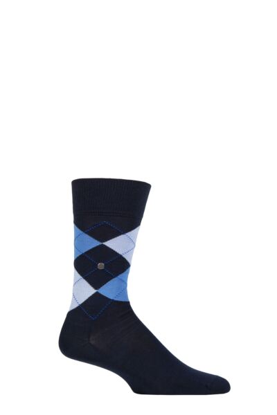1 Pair Manchester Argyle Cotton Socks Men's - Burlington