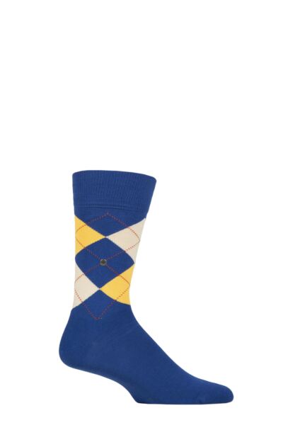 1 Pair King Argyle Cotton Socks Men's - Burlington