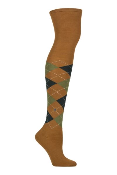 Women's 1 Pair Burlington Marylebone Argyle Wool Overknee Socks