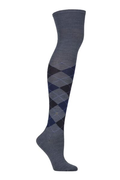 Women's 1 Pair Burlington Marylebone Argyle Wool Overknee Socks