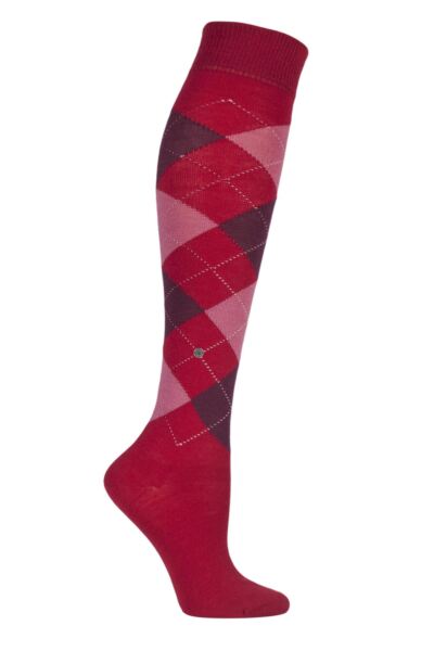 1 Pair Marylebone Argyle Wool Knee High Socks Women's - Burlington