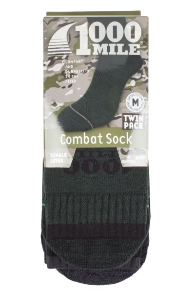 Mens and Women's 2 Pair 1000 Mile Combat Socks