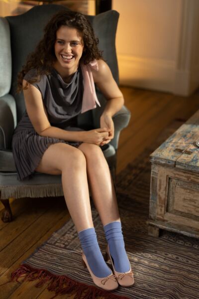 Women's 3 Pair Elle Ribbed Bamboo Socks with Scallop Top
