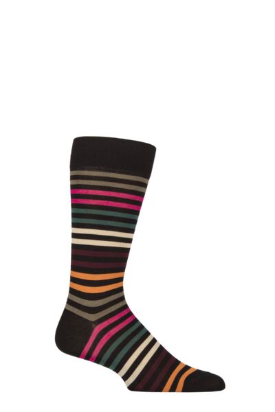 1 Pair Kilburn Striped Cotton Lisle Socks Men's - Pantherella