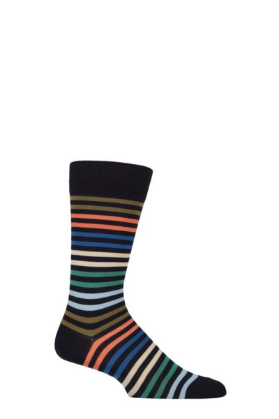 1 Pair Kilburn Striped Cotton Lisle Socks Men's - Pantherella