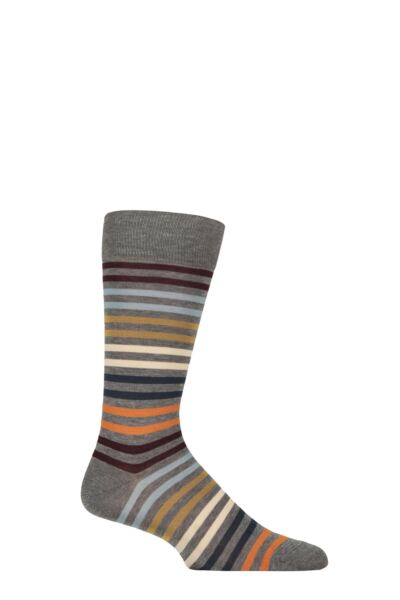 1 Pair Kilburn Striped Cotton Lisle Socks Men's - Pantherella