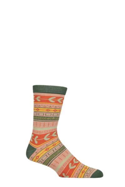 Mens and Women's 1 Pair Shared Earth Fair Trade Indian Inspired Bamboo Socks