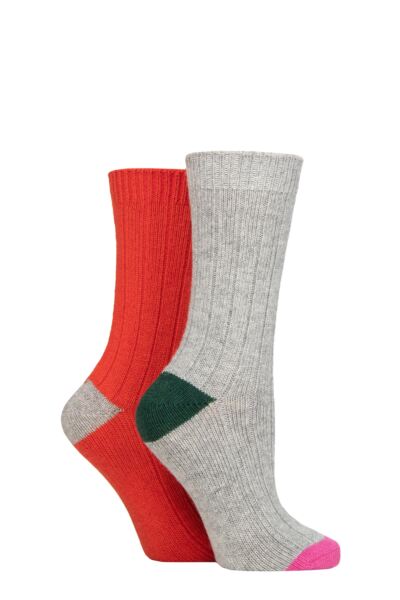 Women's 2 Pair Caroline Gardner Cashmere and Merino Wool Blend Socks
