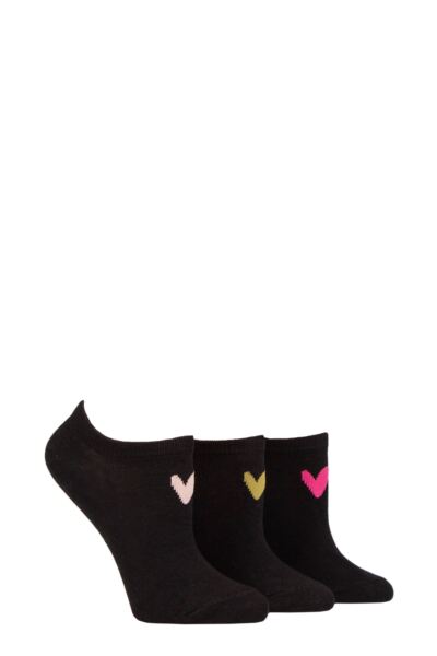 Women's 3 Pair Caroline Gardner Patterned Cotton Trainer Socks