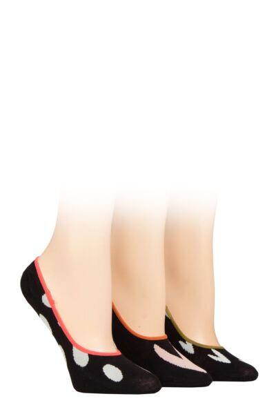 Women's 3 Pair Caroline Gardner Casual Shoe Liner Socks