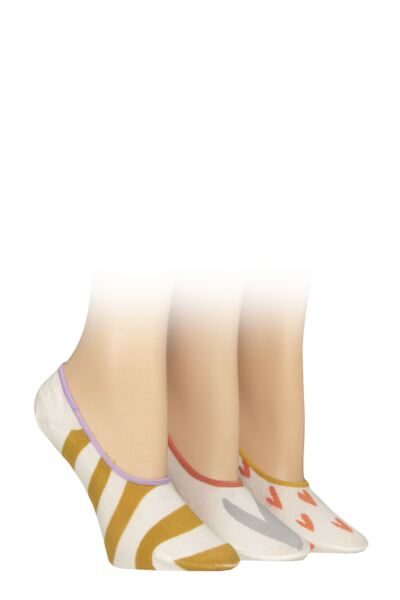 Women's 3 Pair Caroline Gardner Casual Shoe Liner Socks