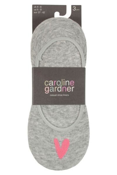 Women's 3 Pair Caroline Gardner Casual Shoe Liner Socks