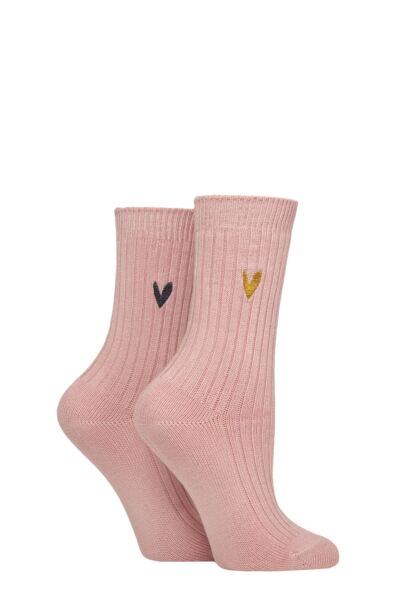 Women's 2 Pair Caroline Gardner Bamboo Ribbed Light Weight Boot Socks