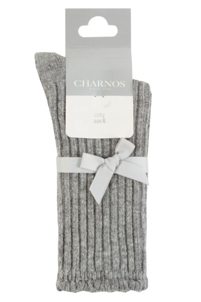 Women's 1 Pair Charnos Rib Scallop Top Cosy Wool Socks