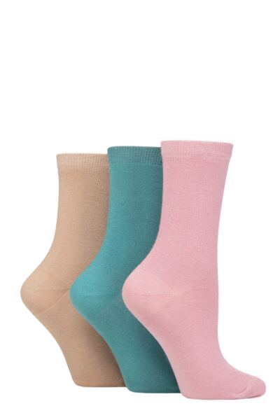 Women's 3 Pair Charnos Organic Cotton Ankle Socks