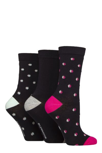 Women's 3 Pair Glenmuir Patterned Bamboo Socks with Christmas Gift Tag