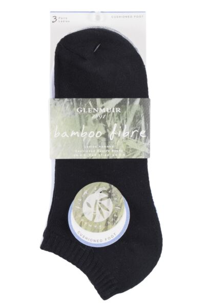 3 Pair Cushion Bamboo Sports Trainer Socks Women's - Glenmuir