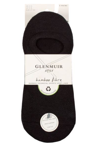 Women's 3 Pair Glenmuir Bamboo Sports Shoe Liners