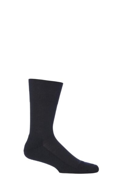 1 Pair Airport Plus Plain Virgin Wool and Cotton Cushioned Business Socks Men's - Falke