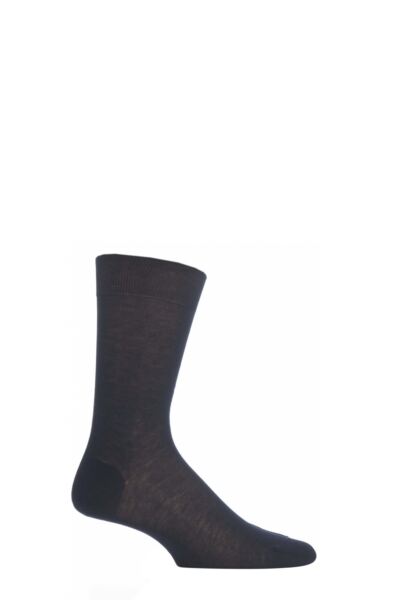 1 Pair Plain 100% Cotton Lisle Socks Men's - Pantherella