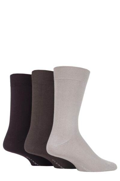 3 Pair Classic Bamboo Plain Socks Men's - Glenmuir