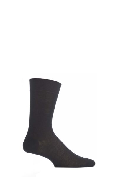 1 Pair Plain 100% Cotton Lisle Socks Men's - Pantherella