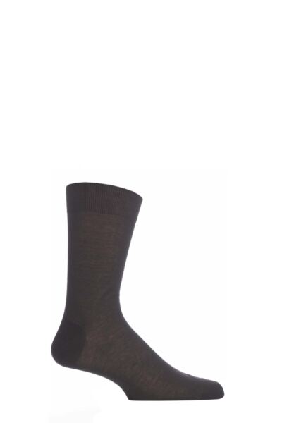 1 Pair Plain 100% Cotton Lisle Socks Men's - Pantherella