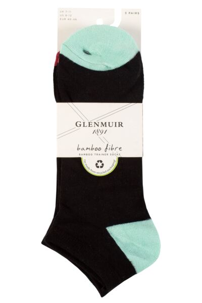 3 Pair Bamboo Trainer Socks Men's - Glenmuir