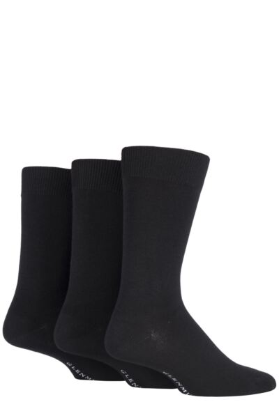 3 Pair Classic Bamboo Plain Socks Men's - Glenmuir