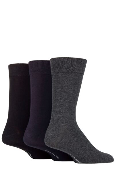 3 Pair Classic Bamboo Plain Socks Men's - Glenmuir