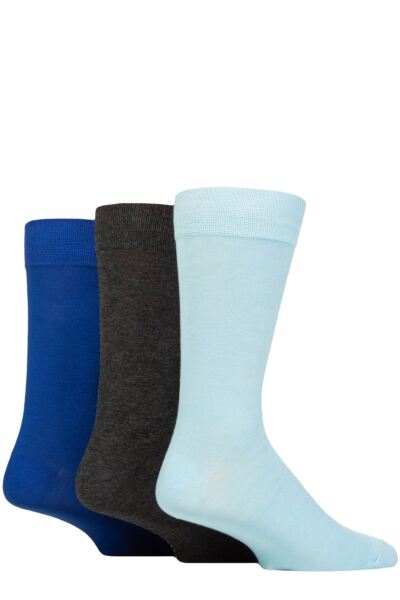 3 Pair Classic Bamboo Plain Socks Men's - Glenmuir