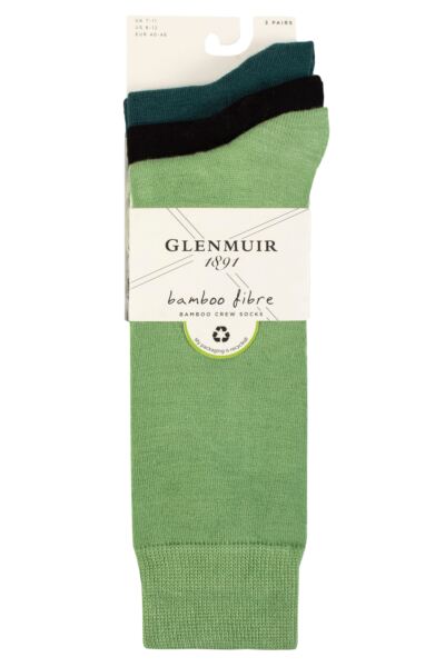 3 Pair Classic Bamboo Plain Socks Men's - Glenmuir