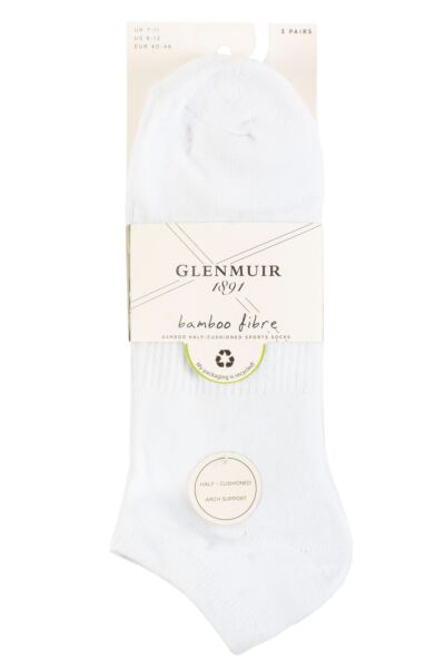 3 Pair Bamboo Half Cushioned Sports Socks Men's - Glenmuir