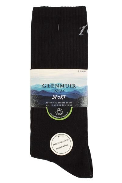 Mens 3 Pair Glenmuir Technical Sports Socks