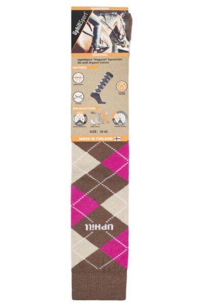UpHillSport 1 Pair Organic Cotton Argyle Equestrian Socks