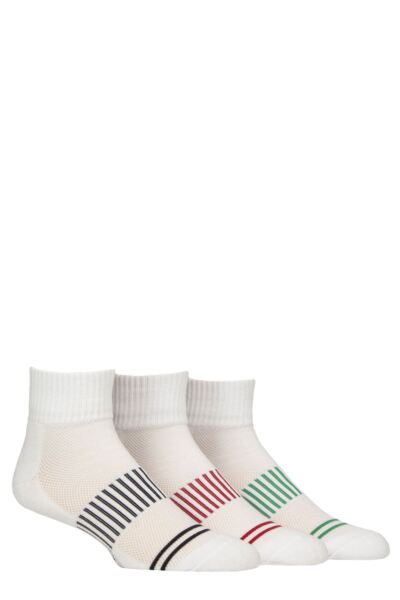 Mens 3 Pair Glenmuir Sport Cotton Half-Cushioned Mid Length Socks