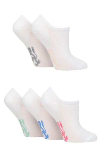 Women's 5 Pair Pringle Plain Cotton Trainer Socks