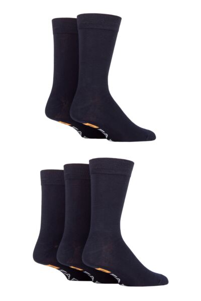 5 Pair Classic Plain Bamboo Socks Men's - Farah