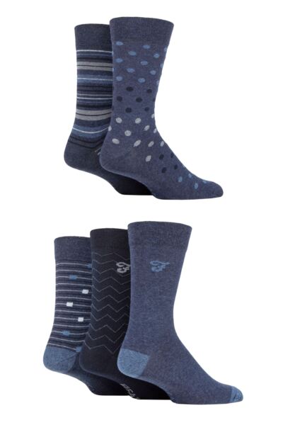 Mens 5 Pair Farah Patterned Striped and Argyle Cotton Socks