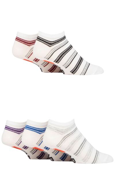 Mens 5 Pair Farah Striped Regenerated Cotton Trainer Socks