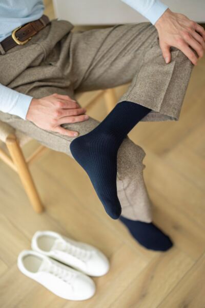 Mens 3 Pair Glenmuir Laird Cotton Ribbed Trouser Socks