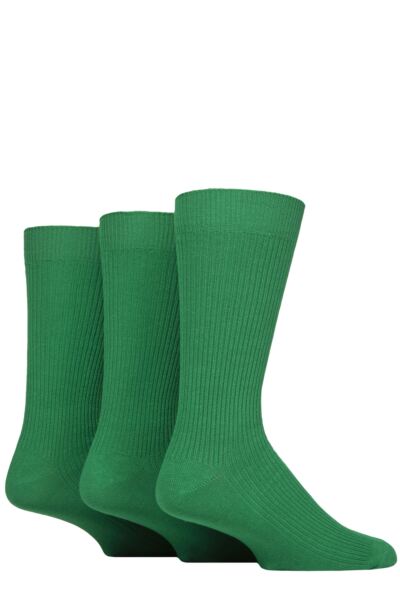 Mens 3 Pair Glenmuir Laird Cotton Ribbed Trouser Socks