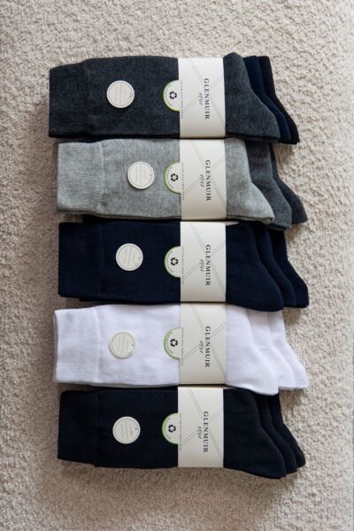 Mens 3 Pair Glenmuir Endrick Cotton Plain Trouser Socks