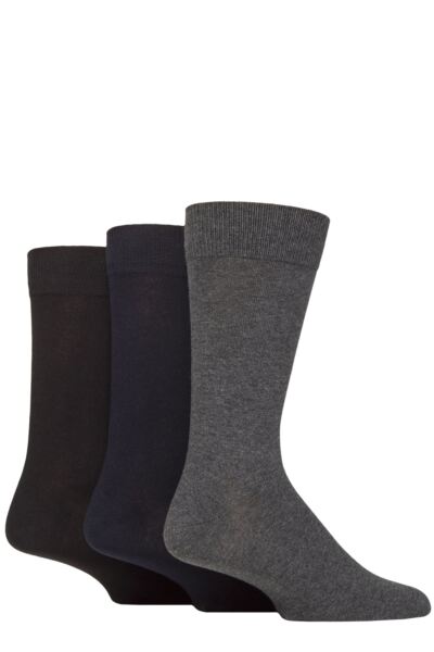 Mens 3 Pair Glenmuir Endrick Cotton Plain Trouser Socks